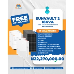 -------SunVault 2 Package-------- 18kVA Inverter  43KWH Lithium  Battery  30 x 565W Solar Panels Roof Rack Thunder Arrestor Cables